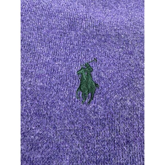 Vintage Polo Ralph Lauren V-Neck Sweater Men’s XL Purple Pima Cotton Pony Preppy - Picture 2 of 9
